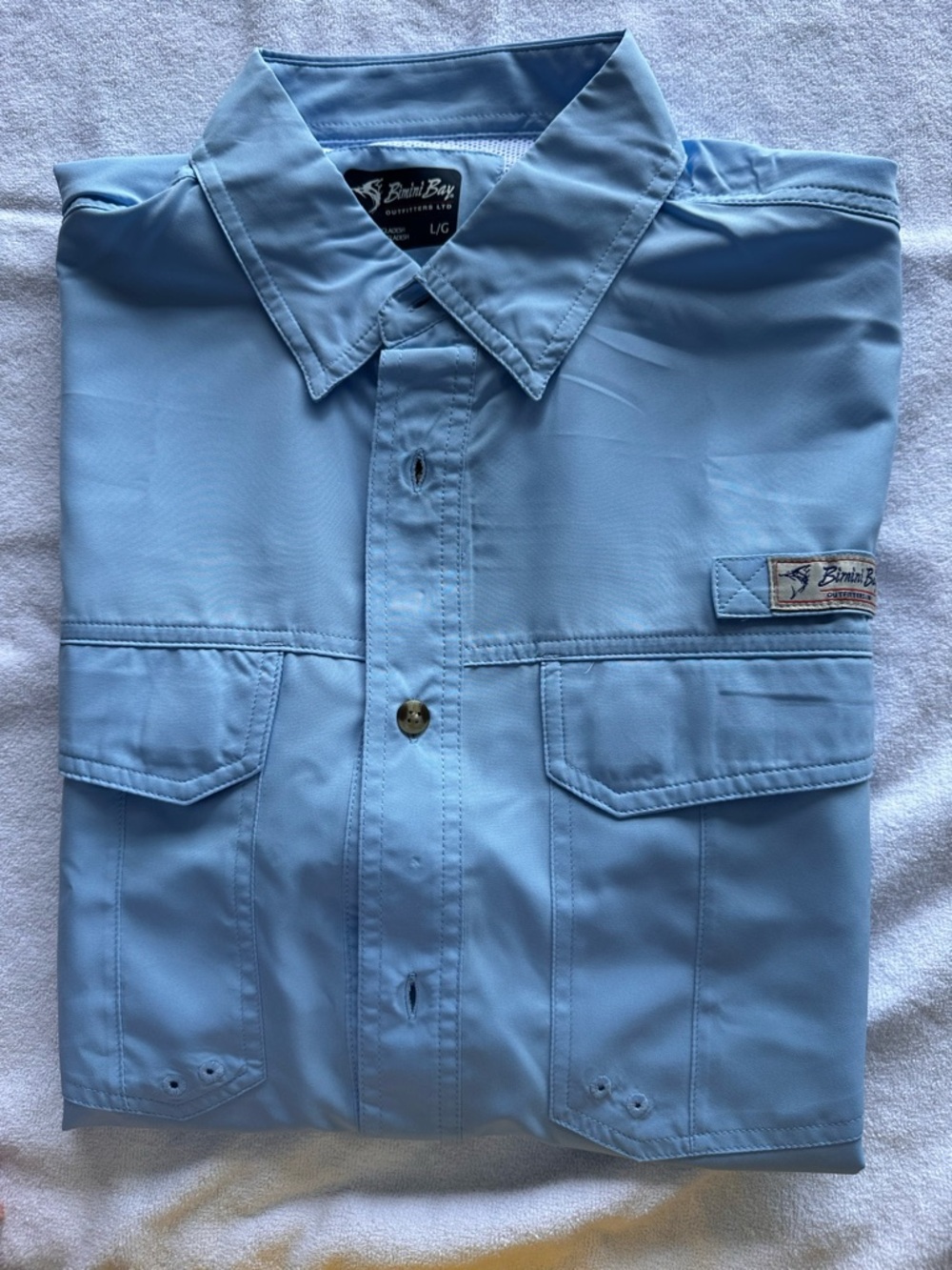 Bimini Bay Placid Blue  Short-Sleeve Fishing Shirt - Men's NWT